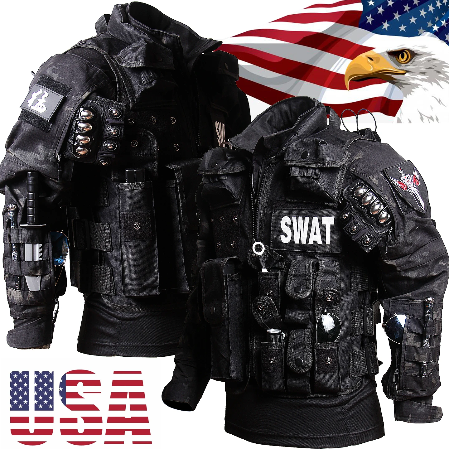 Men's Camouflage Frog Suit Set Tactical CS Training Officer Uniform Long Sleeve T-Shirt And Pants Outdoor Spring Autumn Wear view 2