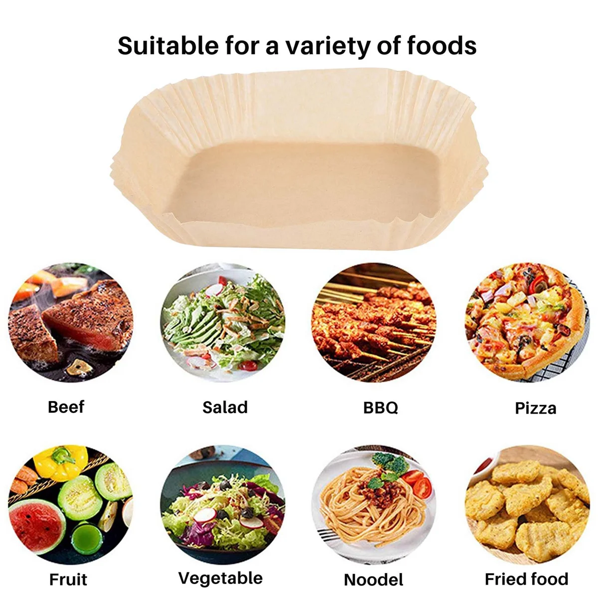 50Pcs Air Fryer Parchment Paper with Oil Brush Air Fryer Liners Square 6.3 Inch Disposable Baking Paper Air Fryer