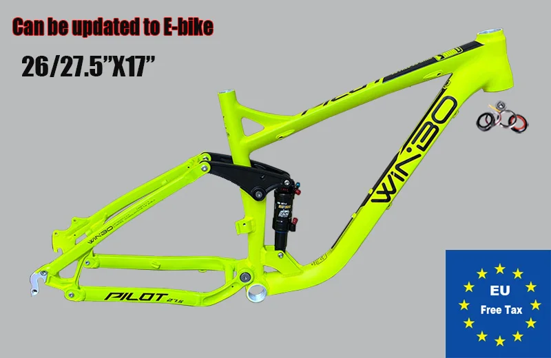 

Full Suspension Bicycle Frame, for E-Bike Soft Trail,Aluminum Alloy, 4 Links, MTB Enduro, AM, DH Downhill, 135x10mm QR