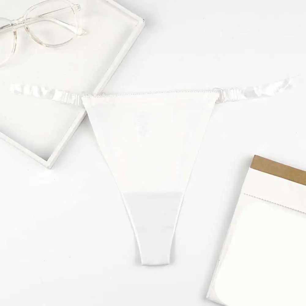 Atmungsaktive Slips aus Eisseide, Bikini-Tanga, schlichter, dünner Stil, nahtlose Damenunterwäsche, sexy G-String, Strand – Detail 3