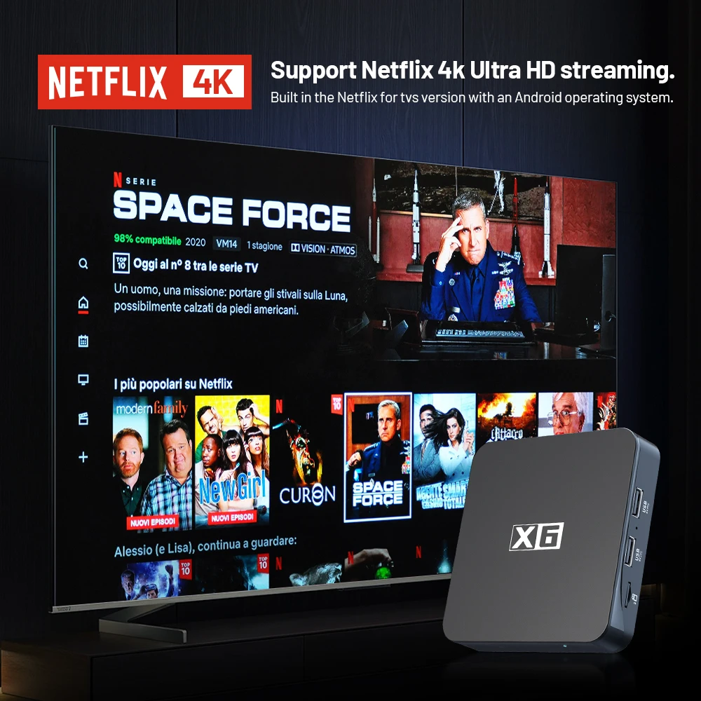 Imagem -05 - Amlogic S905y4 Caixa de tv Inteligente Android 11 4k para Netflix 2gb 16gb Doby Atmos Set-top Box Lan 100m Áudio Jogador Midea Kinhank-x6