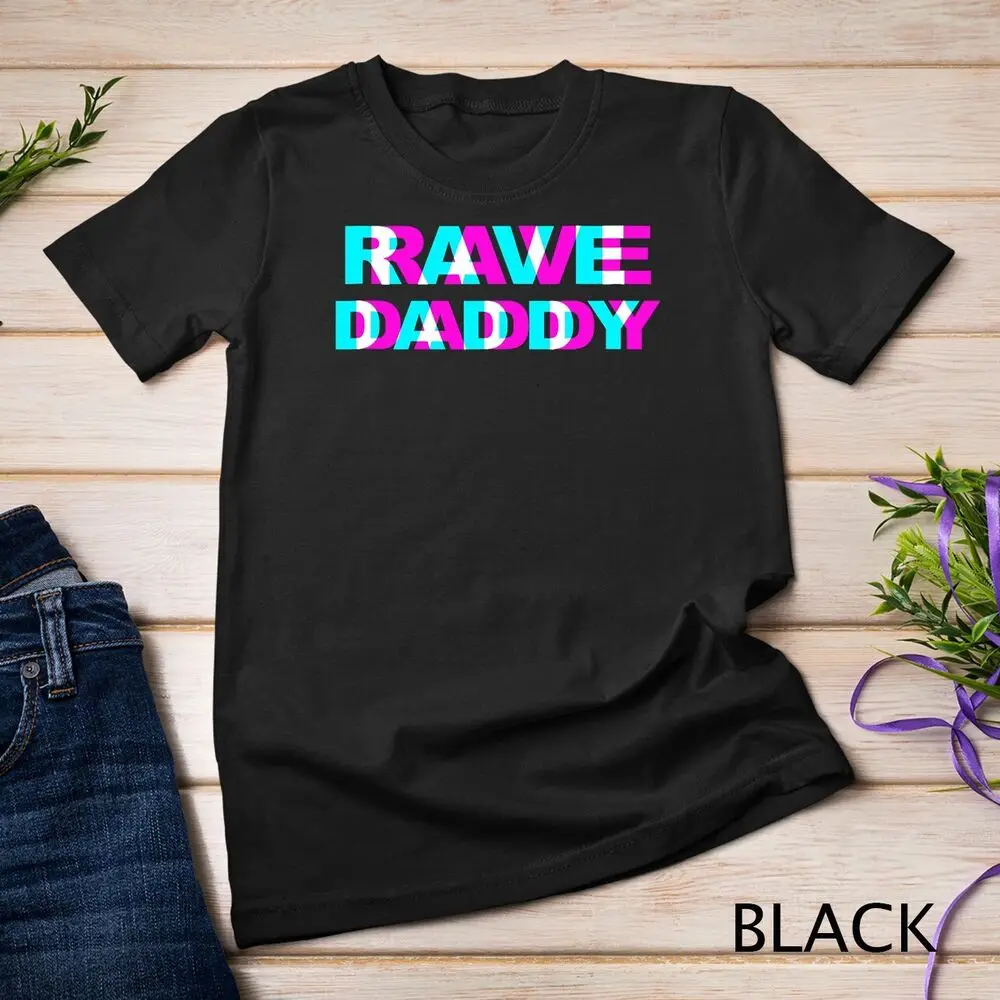 Rave Daddy EDM Music Festival Father Optical Illusion Trippy Tee Unisex T-shirt High Quality 100%Cotton Short Sleeve