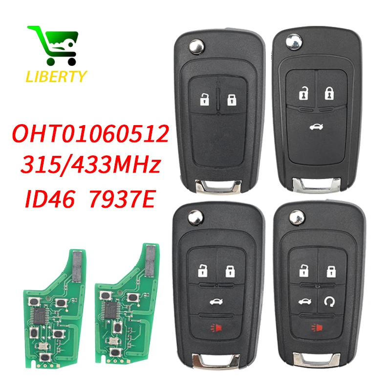 

Liberty 315/433MHz ID46Chip Flip Remote Car Key Fob For Chevrolet Cruze Sonic Malibu Impala Equinox Camaro Orlando Opel Vauxhall