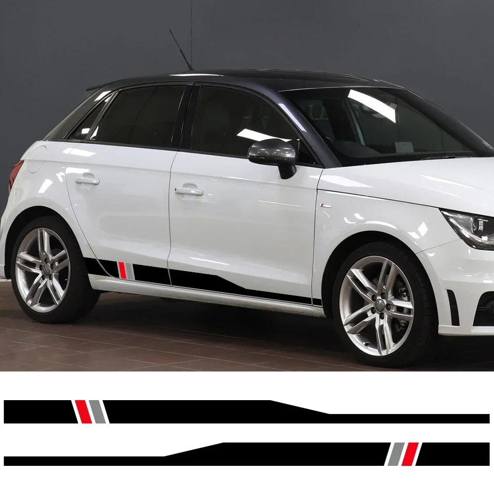 

Car Door Racing Stripes Vinyl Film Sticker Trims Auto Accessories For Audi A1 8X GB GBA Sportback Ego Plus Quattro TFSI E-Tron U