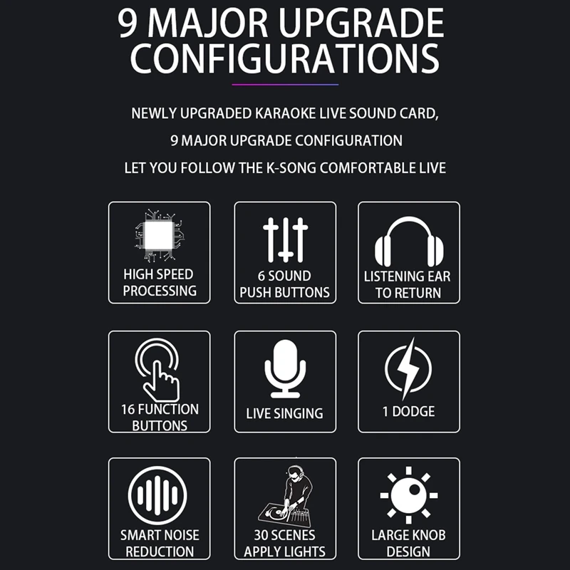 V8S Live External Sound Card Voice Changer Sound Card With Multiple Sound Effects For Live Recording Home KTV Voice Chat