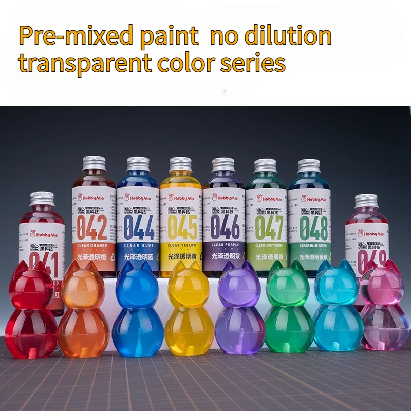100ml/Bottle Model Pre-tiao Paint Transparent Color Series No Dilution Handmade DIY Military Model Doll Figurine Paint