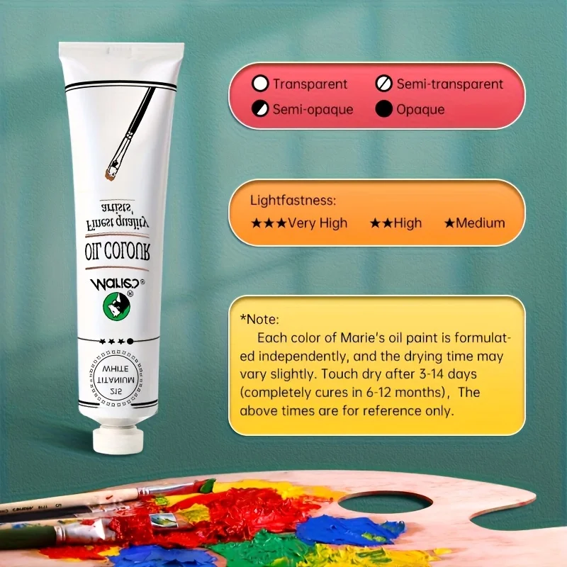 Масляная краска Мари, 170 мл/5,95 унций, большой тюбик, художественные принадлежности для живописи на холсте, яйца, граффити, ткани, камня, кожи, дерева, керамики