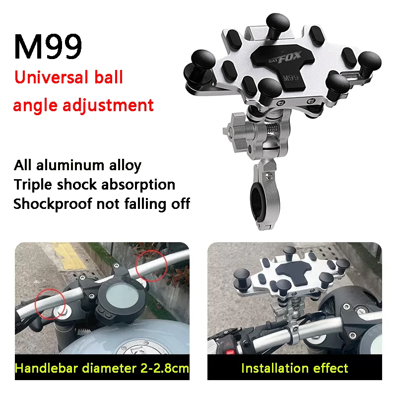 

BATFOX Hot Selling Motorcycle Mobile Phone Holder Shockproof Aluminum Alloy Electric Bicycle Phone Mount