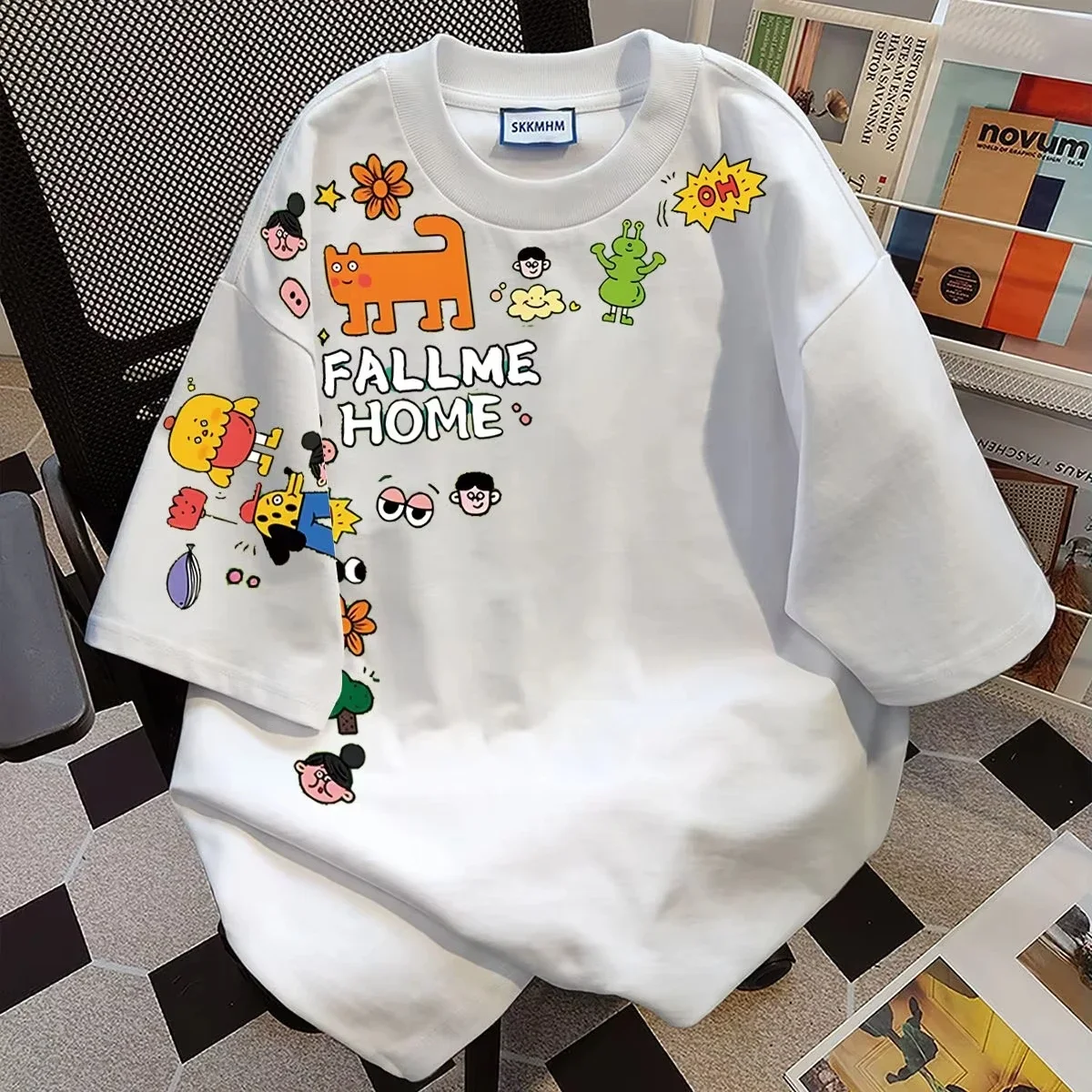 

Футболка из 100% хлопка, лето 2024, женская футболка с принтом граффити, студенческая повседневная футболка, женская свободная белая футболка с короткими рукавами