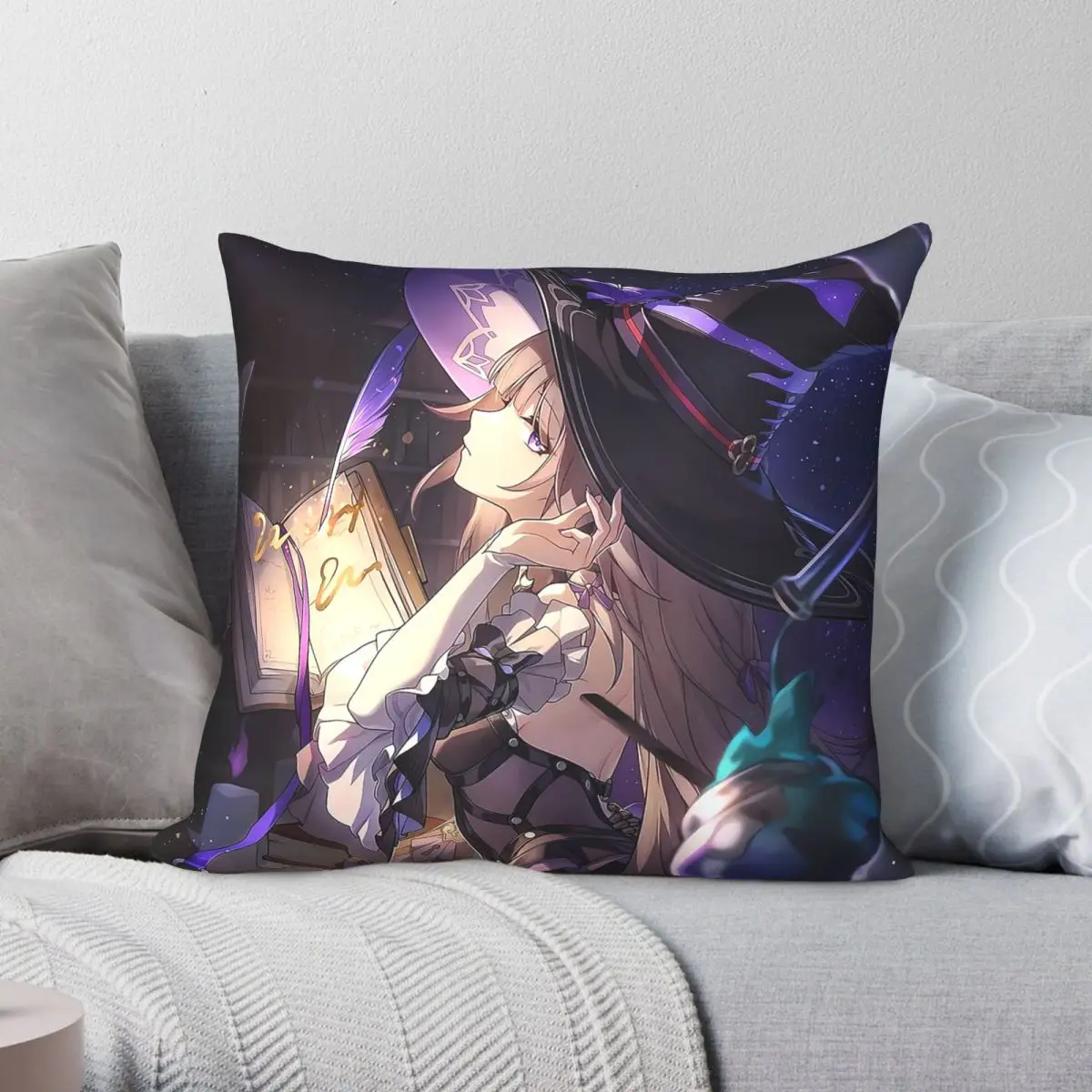 The Herta Honkai Star Rail Square Pillowcase Polyester Linen Velvet Creative Zip Decorative Room Cushion Cover