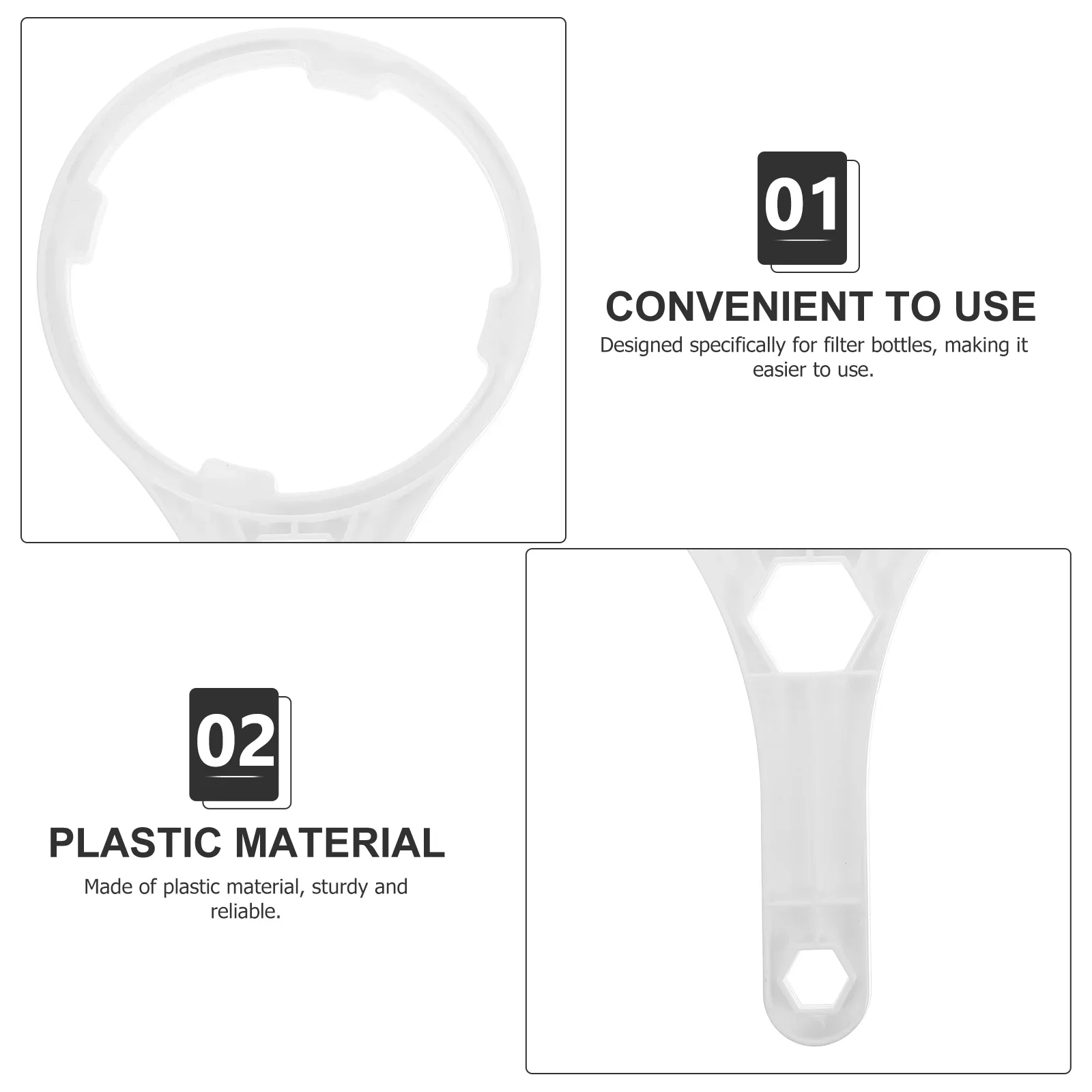 1 pcs Filter Shell Wrench for 10 Inch Water Filter Canister Housing Membrane Spanner Plastic Tool Replacement Change image 3