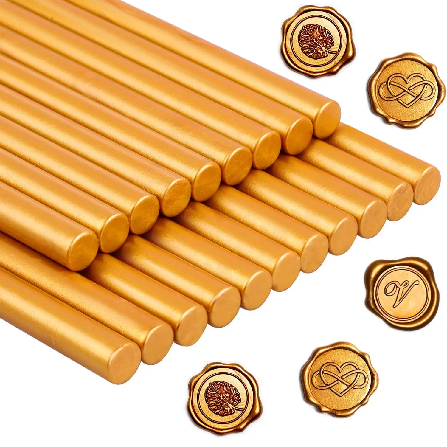 20pcs Gold Wax seal Sticks For Wax Sealing Stamps 13.4x1cm Sealing Wax Sticks for Glue Gun For Wedding Invitations,Greeting Card