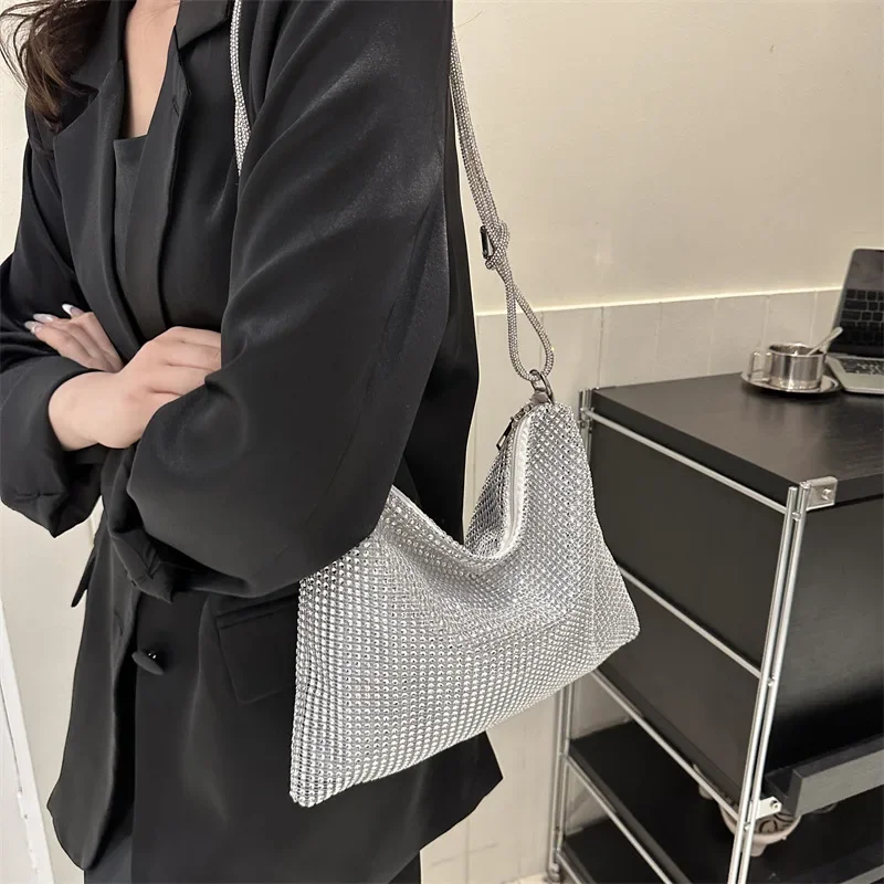 Shiny Rhinestone Dinner Bag Party Wedding Purses For Women New Luxury Full-Diamond Crystal Handbag Designer Sparkly Evening Bags