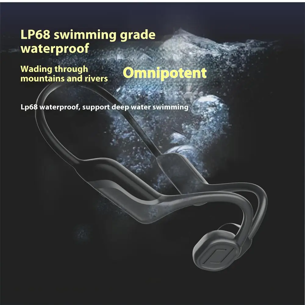 Y16 سماعات توصيل عظمية للسباحة IPX68 مقاومة للماء مشغل MP3 32 جيجابايت ذاكرة رياضية/سباحة سماعات بلوتوث