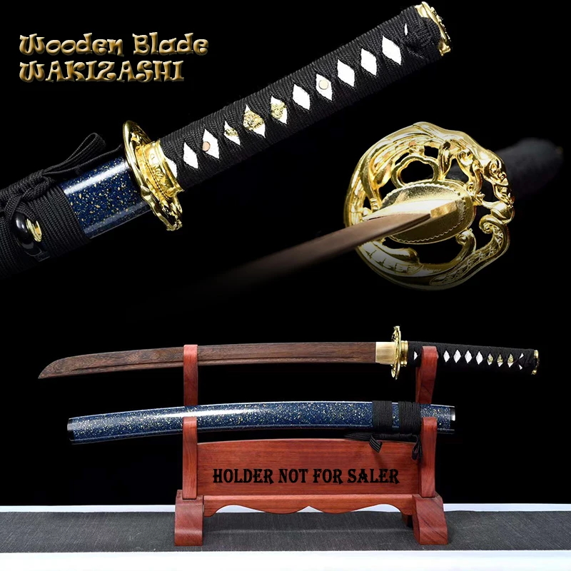 Iaito Training Sword,Japanese Wakizashi, Bushido Props,Wooden Sword,Rose wood Blade, Samurai Sword, 78CM Length