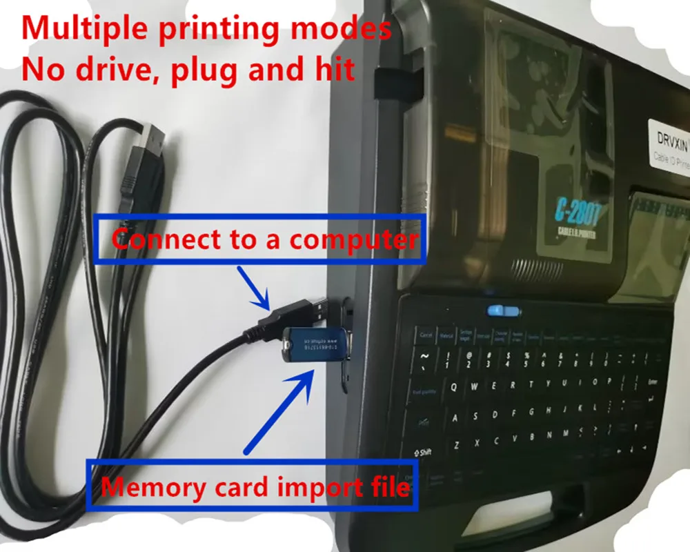 New tube printer with multiple printing modes C-280T can print heat shrink tube stickers at low cost Pipe rack and 2pcs ribbon