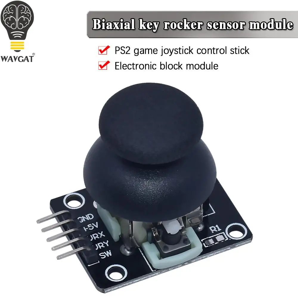 Dla Arduino dwuosiowy moduł joysticka XY wyższa jakość PS2 Joystick czujnik dźwigni KY-023 oceniane 4.9 /5