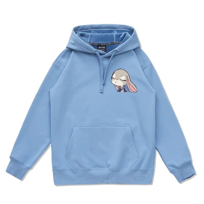 Zootopia Anime Christmas Pajamas Family Loose Trendy Round Neck Hoodie Nick Judy Couple Hoodie Couple Sports Top Hoodie