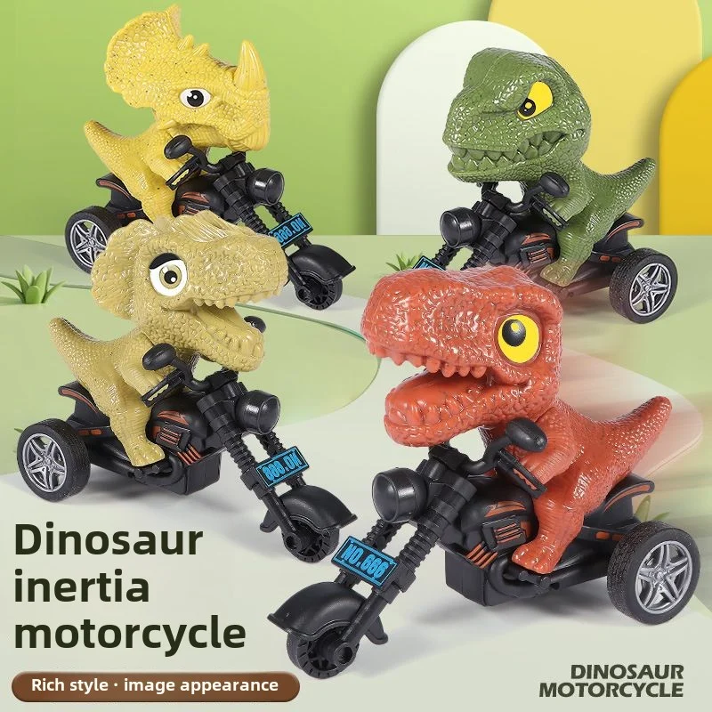 Mainan sepeda motor dinosaurus mobil simulasi geser inersia model Tyrannosaurus mobil anak laki-laki