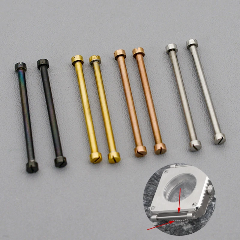 

22mm Square Case Lug Stainless Steel Screw-On Strap Pins Black/Silver/Gold/Rose Gold Stainless Steel Screw Accessories