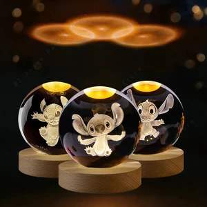 5cm Lilo and Disney Point Exclusive 3D Crystal Ball Led Led Light Crystal Ball Light Light Glass Glass Birthday Children 12 Main Sales Luminaire 3D - №4