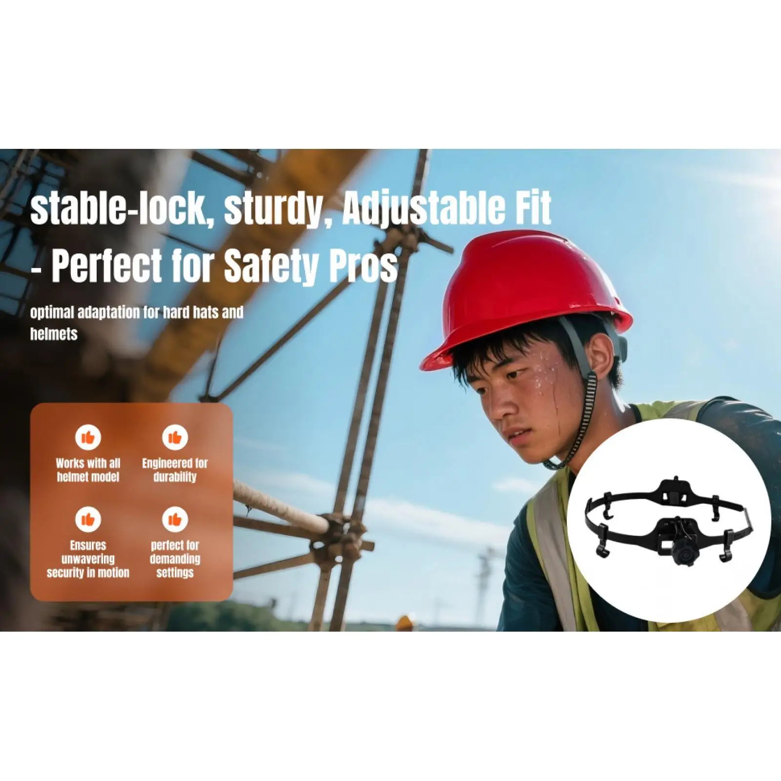 Hard Hat Adapter with 4 Hook Cap Mount Durable Helmet Accessory for Modular Helmet Safety Work