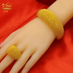 ANIID African Cuff Bangles With Rings Wedding Banquet Gifts Hawaiian Indian Women Charm Adjustable Gold Color Bangle Wholesale