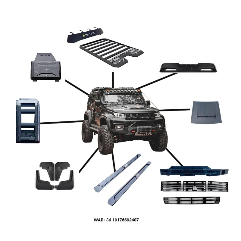 

For BJ40 Car Body Kit Mud Guards Side Box Front Grille Insect Screen Hood Cover Car Spotlight Ladder for Baic Bj40 Accessories