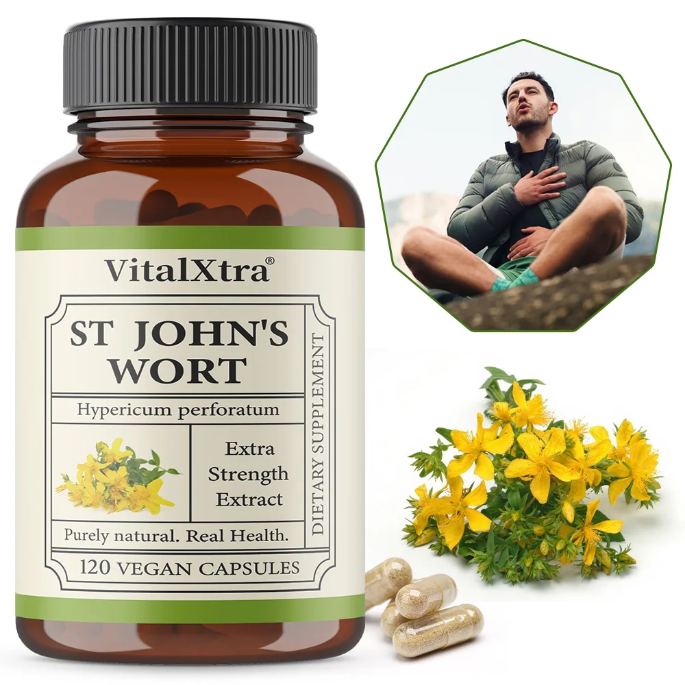 Herbal Supplement St. John’s Wort, Promotes a Positive Outlook, Non-GMO, Vegan Capsules
