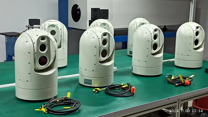 Maritime Anti-salt-fog Gyro-Stabilized 50mm EO/IR Camera with GPS/ Laser Rangefinder for Coastal Vessel Security