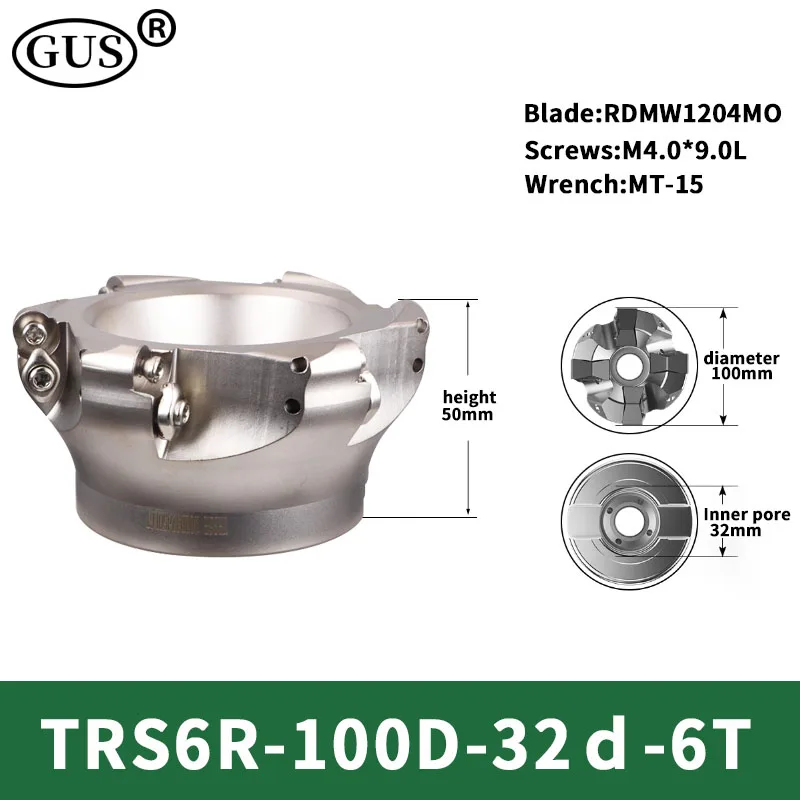 Imagem -04 - Trs 5r 6r 8r 50 63 80 100 Cabeça de Fresa para Fmb22 Fmb27 Fmb32 Ferramenta Titular Rdmw10t3 Rdmw1204 Rdmw1604 Carboneto Inserção Redonda