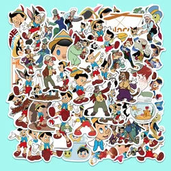 50pcs Disney Cartoon The Adventures of Pinocchio Stickers Anime DIY Scrapbooking Luggage Laptop Cute Sticker for Kids Toy