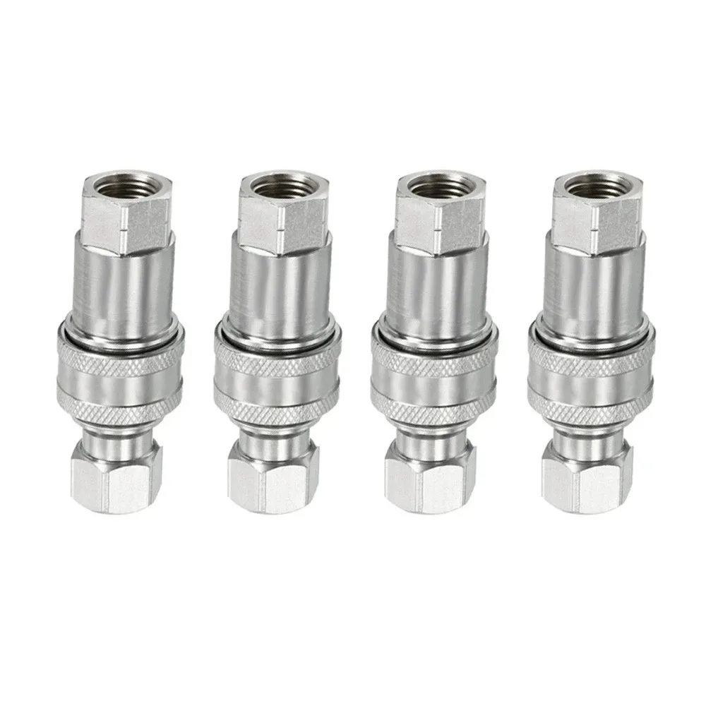 4Pcs M14x1.5mm Female Thread Hydraulic Quick Connect Coupler Carbon Steel Pipe Fitting For Construction Machinery Tools