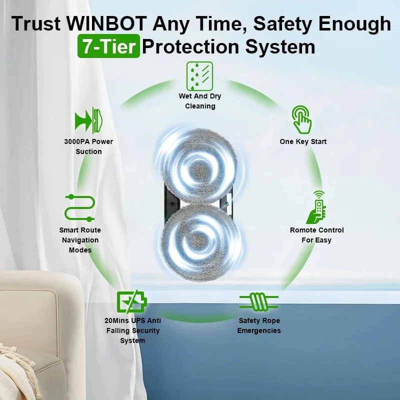 Smart Window Cleaning Robot Electric Intelligent Glass  Robot Vacuum Cleaner for Window Remote Control for Home