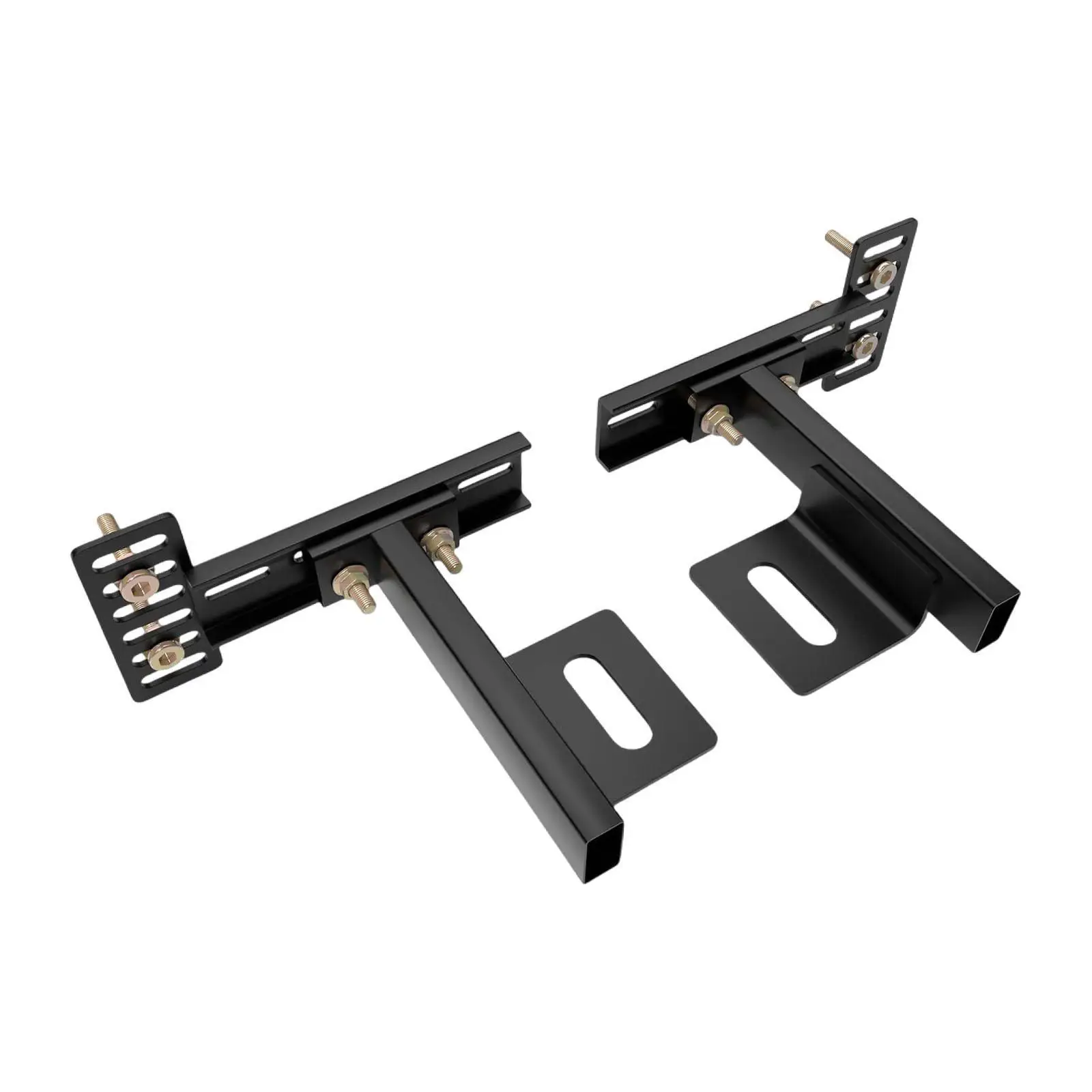 Headboard Mounting Brackets Attachment Kit Hardware Carbon Steel with Nuts Bolts Black Universal for Metal Bed Frame