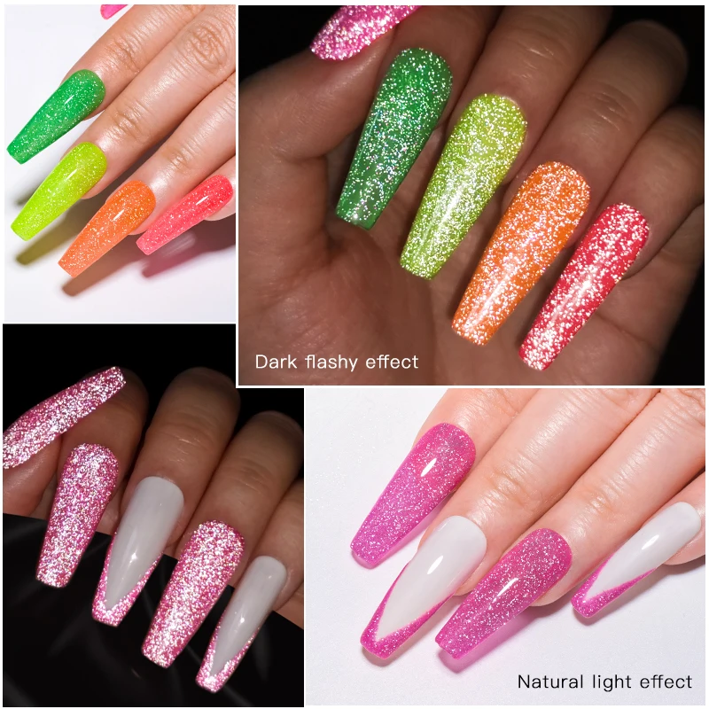 Mtssii Reflektierende Glitter Gel Nagellack Funkelnden Pailletten Semi Permanten Soak Off UV LED Farbe Lacke Nail art Dekoration – Detail 12