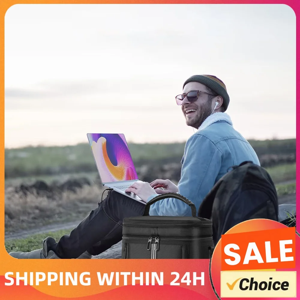 Carrying Case for Ef Ecoflow River 2 Travel Storage Bag Protective Case Anti-drop Multiple Pockets with Shoulder Strap & Handle