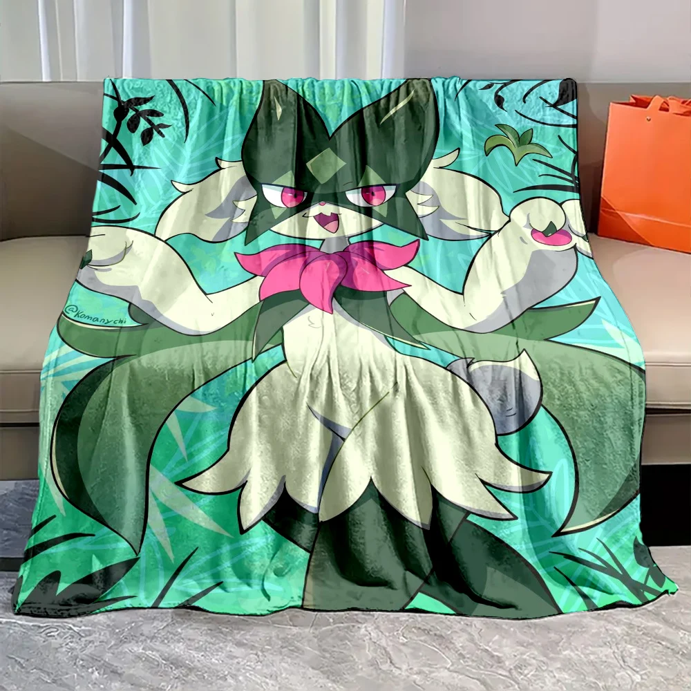 6 Sizes Game Pokémon M-Meowscarada Print Blanket Fluffy Plush Sofa Bed Throw Blanket for Kids and Adults Travel Home Supplies