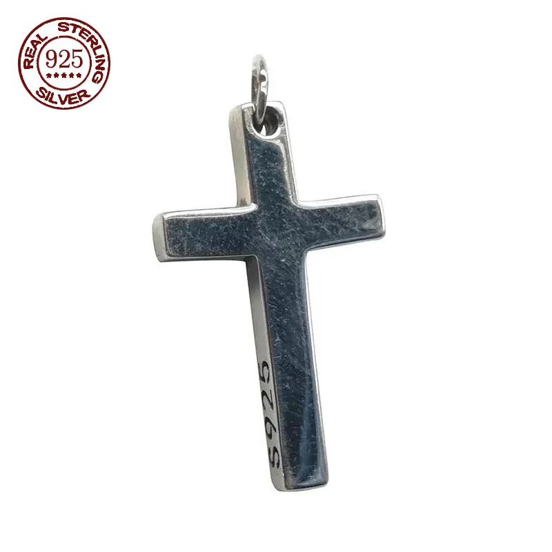 real-solido-925-prata-cruz-pingente-para-homens-mulheres-minimalista-alto-polido-moda-classico-jesus-cristao-oracao-joias