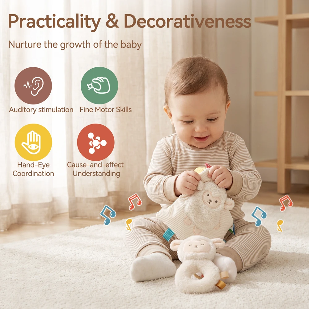Sheep Security Blanket and Rat - Baby Rattle Toy Set ulasan dan harga