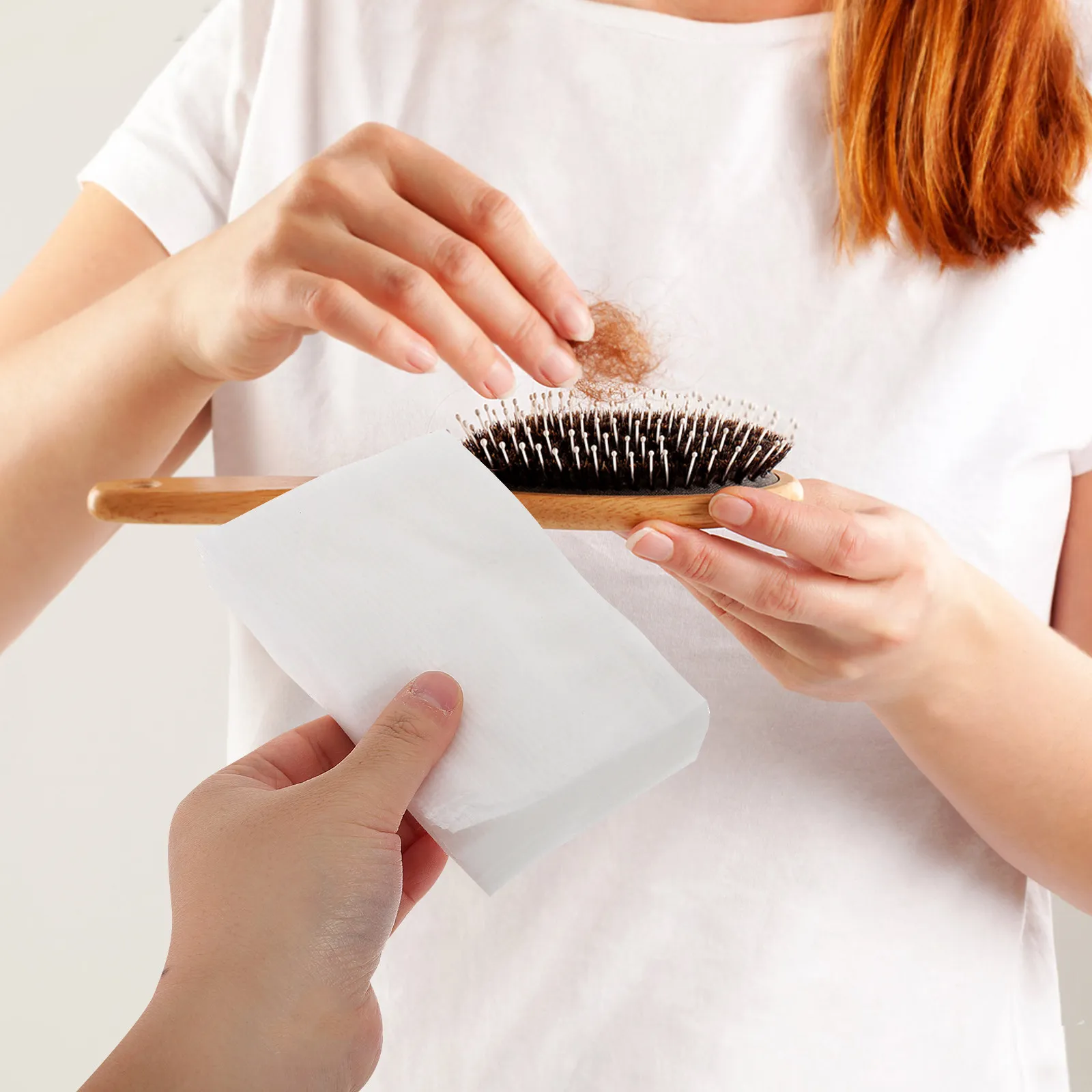 50Pcs Hair Brush Cleaning Nets Disposable Honeycomb Mesh Sheets for Cushion Brushes Home Travel Use
