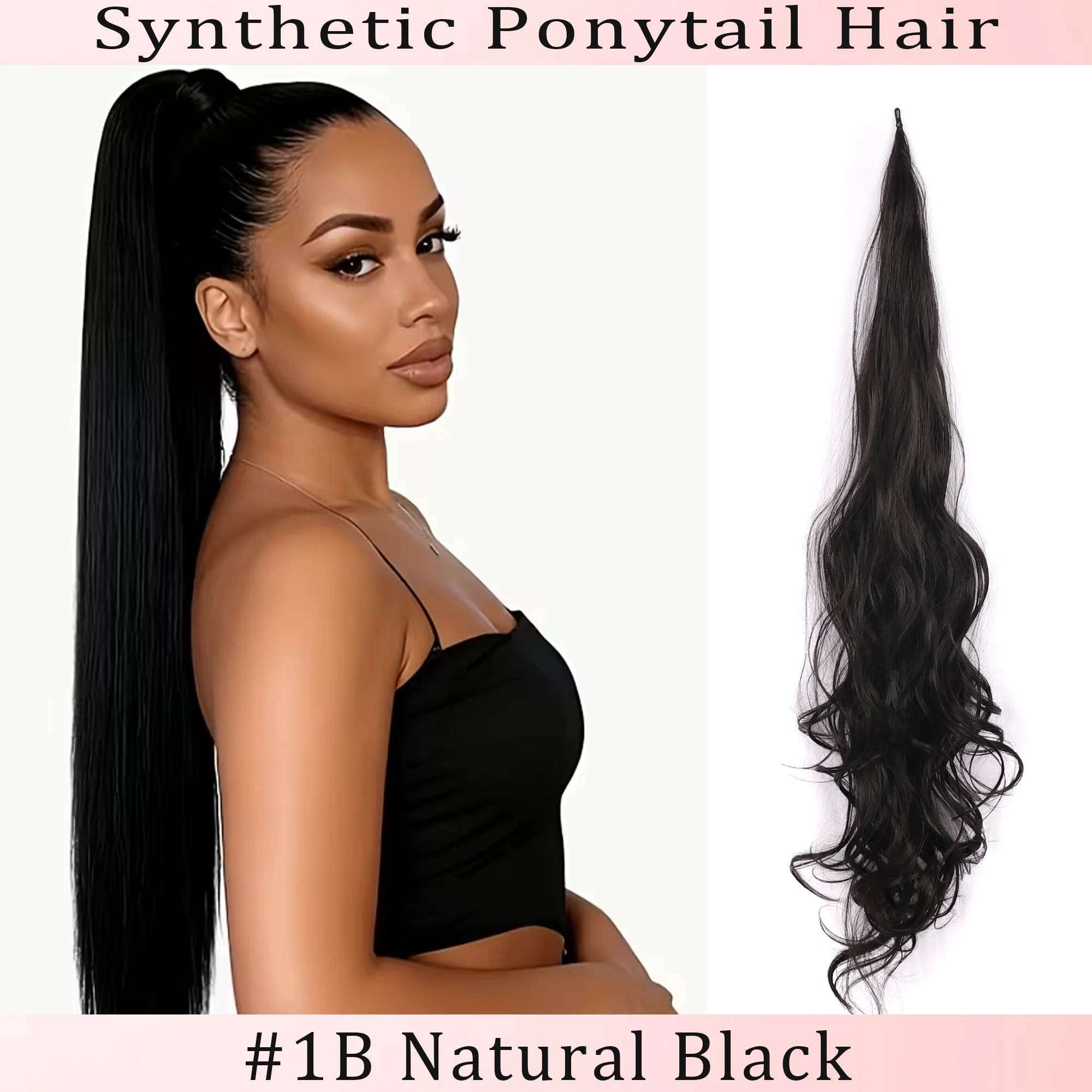 

Straight Hair, Ponytail, Is a Natural Looking Synthetic Hair Accessory with Human Hair, Perfect for Daily Wear