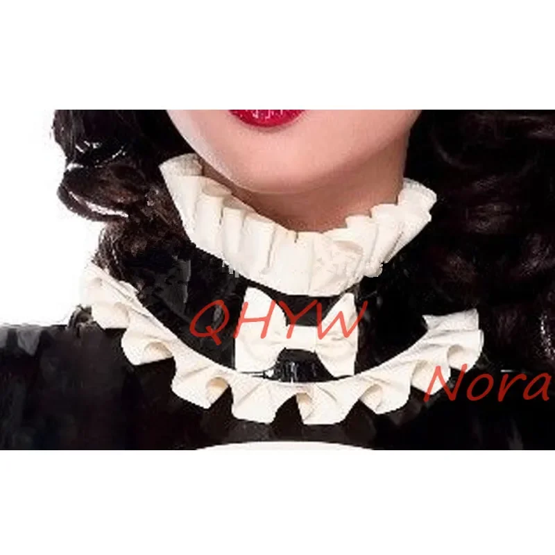 Latex Princess Style Collar Neck Bows Garter Costume Evening Club Party Exotic Women Collar Party Club Wear Fetish Anime Cosplay