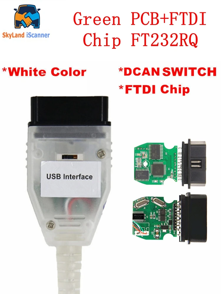 

USB-кабели OBD2 для BMW K + DCAN, диагностический инструмент USB-интерфейса для BMW E46 K + CAN K CAN FTDI, чип-сканер OBD2