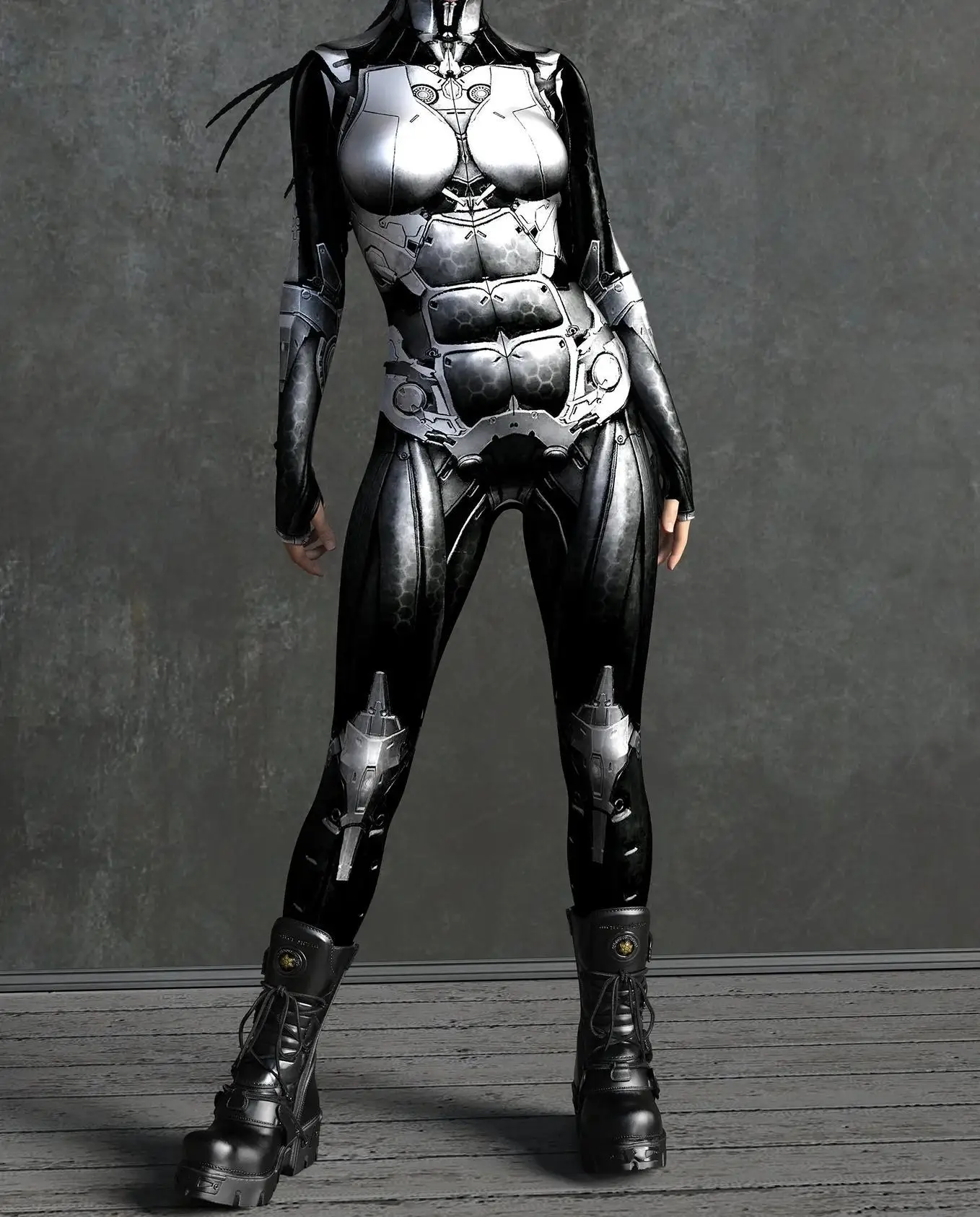 Damen Sexy Rüstungs-Overall für Feiertage, Partys, Halloween, Karneval, Cosplay-Kostüm, Steampunk-Maskerade-Bodysuit – Detail 4