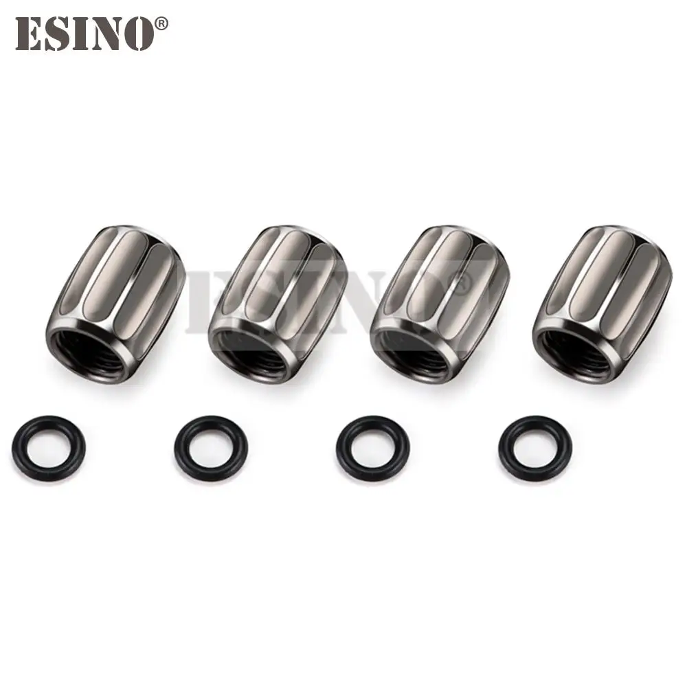 4 x New Titanium Black Car Styling Anti-theft Copper Wheel Tire Valve Stem Caps Zinc Alloy Wheel Tire Stem Air Valve Caps