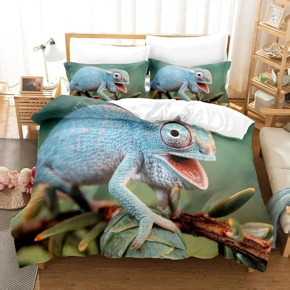 3D The Chameleon Bedding Sets Duvet Cover Set With Pillowcase Twin Full Queen King Bedclothes Bed Linen