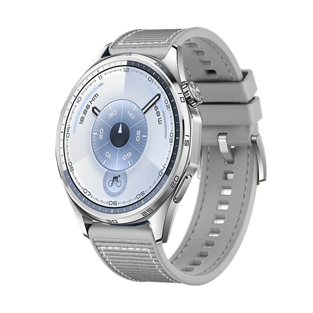 22mm Composite Silicone Strap for Huawei Watch 5 4 GT4-5-6 46mm Nylon Braided Band for Huawei Watch GT5-6 Pro 46mm Correa Belt