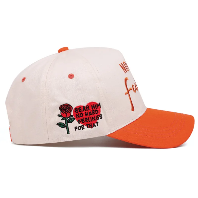 NO HARD Feelings Rose Embroidered Baseball Hat Outdoor Sports Pop Hat
