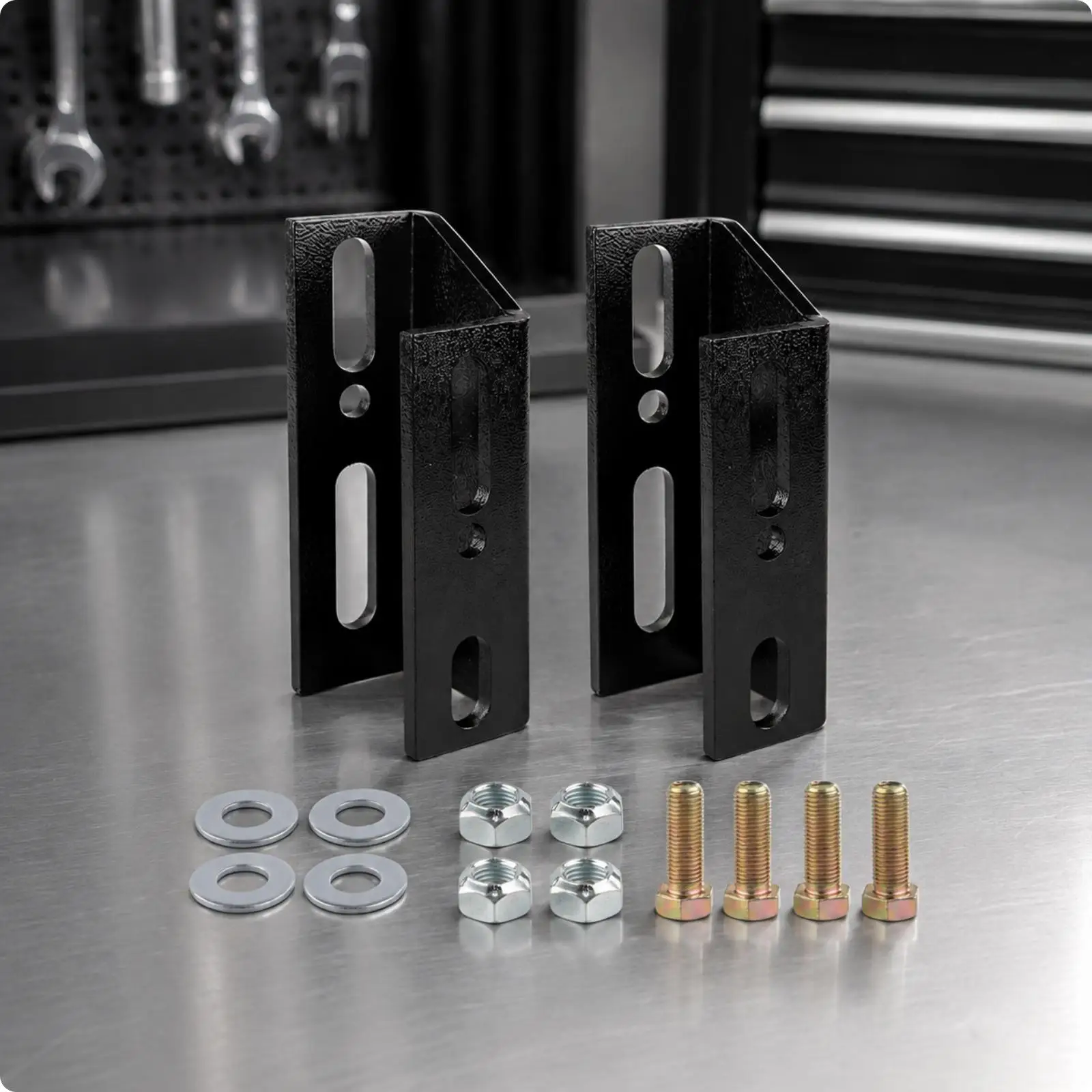 Front Anti-Roll Bar Drop Bracket High Strength Anti-Roll Bar Drop Bracket with Mounting Hardware Direct Fit Bolt-On